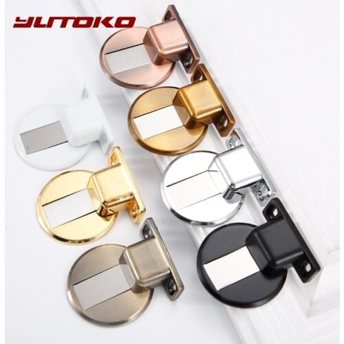YUTOKO Magnet Door Stops Stainless Steel Door Stopper Magnetic Door Holder Toilet Glass Door Hidden Doorstop Furniture Hardware