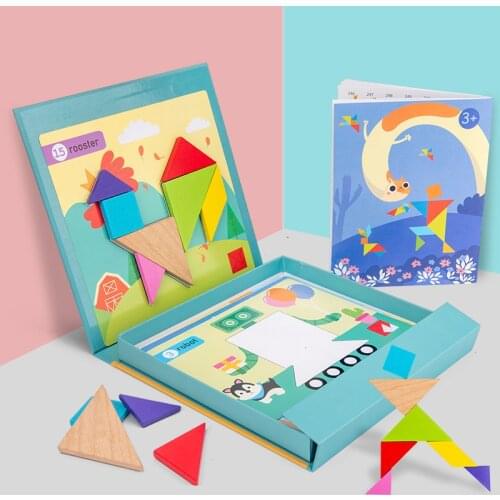 Magnetic 3D Puzzle Jigsaw Tangram Game Learning Educational Drawing Board Games Toy Gift for Children