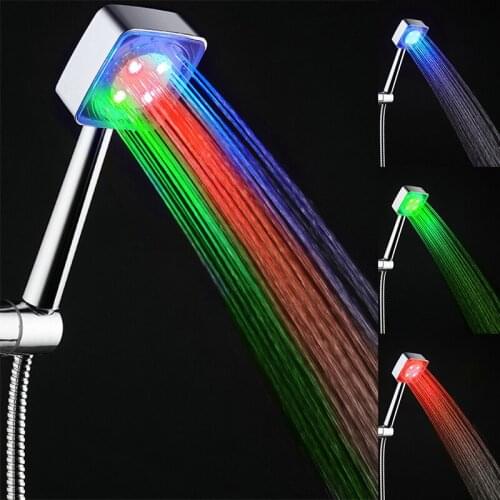 Novelty LED Shower Head Sprinkler Colorful Gradient Novelty Light Temperature Sensor Shower Head No Need Battery Bathroom Light