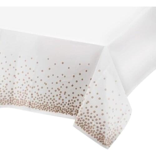 Disposable Tablecloths Rose Gold Dot-shape Party Table Cloth Wedding Decor Birthday Parties Decoration 274x137cm