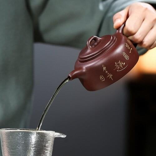 Authentic Ore Purple Clay Yixing Teapot Master Handmade Zisha Kettle With Gift Box