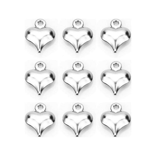 50pcs/lot love heart 7.5*9.5mm Round Connector Metal Alloy Pendant For DIY bracelet Jewelry Making fgu5d