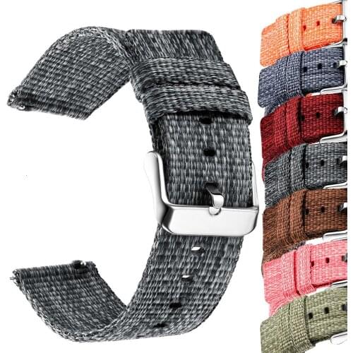 Nylon watchband For Samsung Galaxy Gear S3 S2 16mm 18mm Class Soft Strap Breathable Replacement Strap Sport Loop 24mm 22mm 20mm
