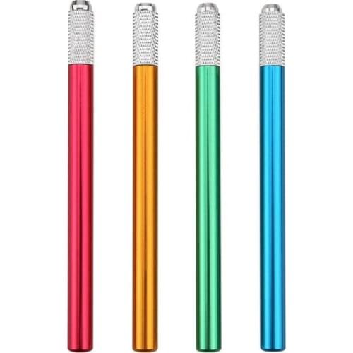 Tebori Pen Microblading pen tattoo machine permanent makeup eyebrow tattoo manual pen with 10pcs needle blade 12 microblading