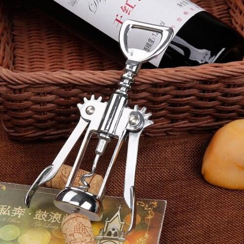 Stainless Steel Wine Bottle Opener Handle Pressure Corkscrew Red Wine Opener Kitchen Bar Tool LX6213