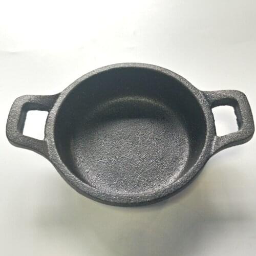 Iron Mini Frying Pan-9.5/14.5cm Non-stick Double Handle Thickening Cast Iron Omelet Frying Pan Without Coating(Without Lid)