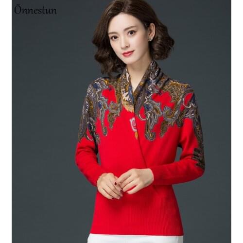 High Quality Sweater Women Autumn Winter New Sweater Long Sleeve Pullover Knitted Pull Femme Print Sweater For Women