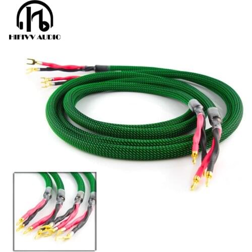 HIFivv audio speaker cable Y type plug fever horn line HiFi pure copper speaker line 4 core sound cable hot sale