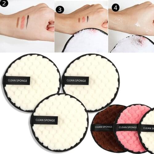 1 PCS ladies makeup remover towel soft microfiber makeup remover puff reusable facial clean plush puff quick remover