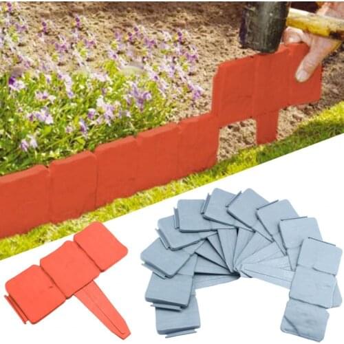 10Pcs Durable Flower Fence Foldable Easy Installation Plastic Path Garden Plant Edging for Outdoor Garden Yard Accessories