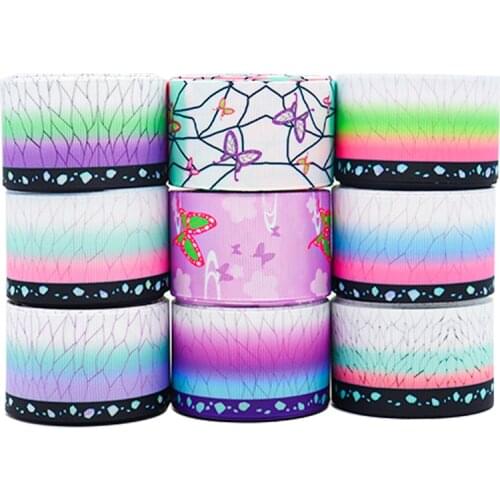 10 Yards 1' 25MM/38MM kimetsu no yaiba Japan Cartoon Printed Grosgrain Ribbons For Hair Bows DIY Handmade Materials Y2020110302