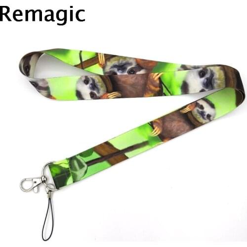 100pcs Animal sloth Neck Strap Lanyard keychain Mobile Phone Strap ID Badge Holder Rope Key Chain Keyring cosplay Accessory Gift