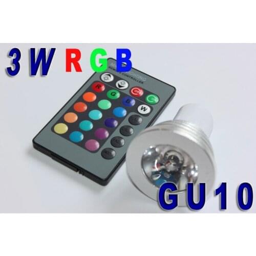 3W GU10 RGB LED Bulb 16 Color Change Lamp spotlight 110-240v for Home Party decoration with IR Remote
