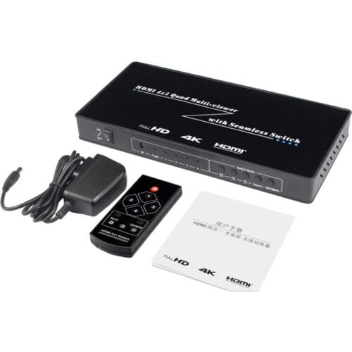 4X1 HDMI Multi-viewer HDMI Quad Screen Real Time Multiviewer with HDMI seamless Switcher function Support 3D 4K