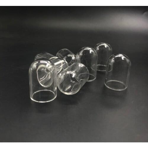 50pcs/lot 25x16mm Mini tube bell jars shape glass globes cover dome locket pendant glass bottle vial pendant jewelry findings