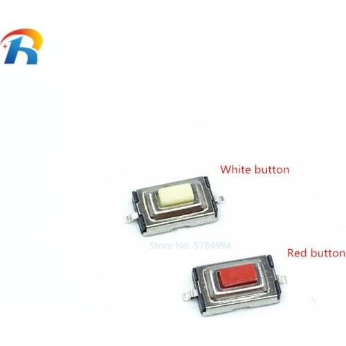 500PCS SMT 3*6*2.5mm micro/key switch environmental protection resistance touch switch 2p red/white button 3x4x2.5MM