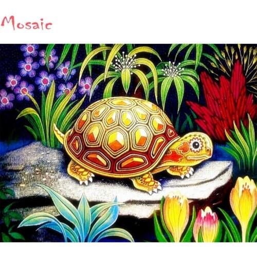 5d Round Diamond Painting Full Square Cartoon turtle Diamond Embroidery Cross Stitch Rhinestones Pictures Home Decorations