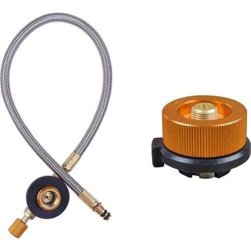 Outdoor Camping Hiking Stove Burner Adaptor Split Type Furnace Converter Connector Auto-Off Gas Cartridge Tank Cylinder Adapter