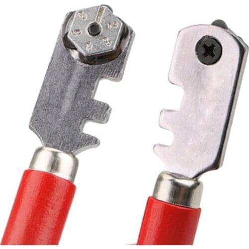 Diamond Glass Cutter Professional Grade Glass Bottles Cutting Hand Tool 6 Wheels Two Notches For Household And Cutting Work