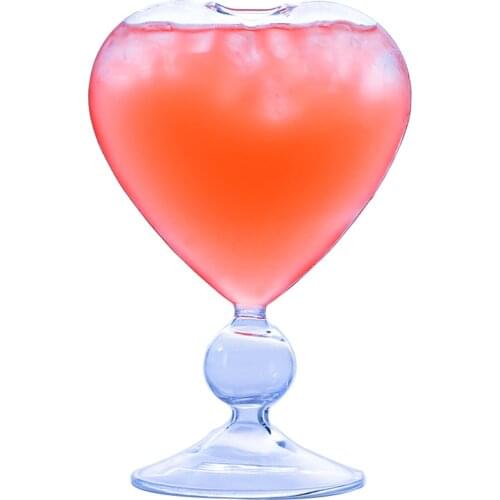 Free Shipping 4PCS Creative Heart-Shaped Cocktail Glasses Heart Shape Juice Glass Set of 4