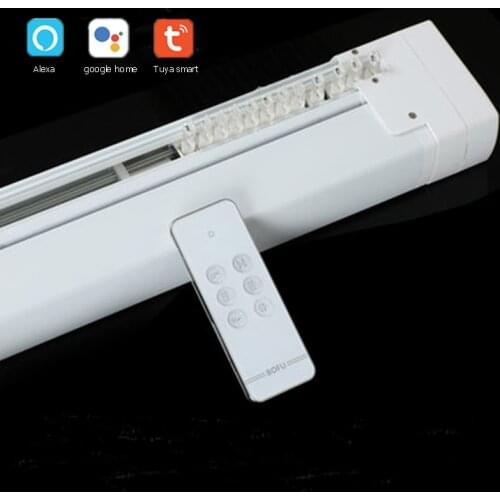 Bofu Wifi Motor Tuya App Remote Control Motorized Vertical Hanas Blinds Customized Size Electric Curtain Track Smart Home