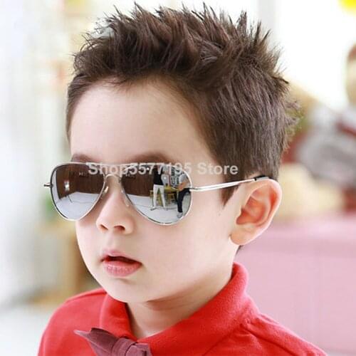 Brand Child Sunglasses Mirror Glasses Metal Pilot Sunglasses For Girl Boy Kids Sunglasses Girls Children Glasses Frame Goggles