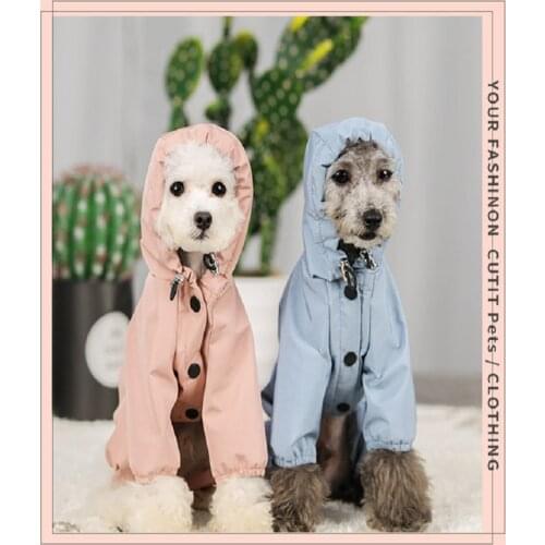 Bulldog Chihuahua Pet Dog Raincoat Jacket Impermeable Dog Jacket Jacket Clothes Autumn and Winter