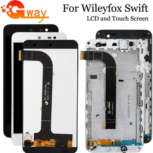 Black/White For Wileyfox Swift LCD Display Touch Screen Assembly With Frame Replacement For Wileyfox Swift Smartphone+Free tools