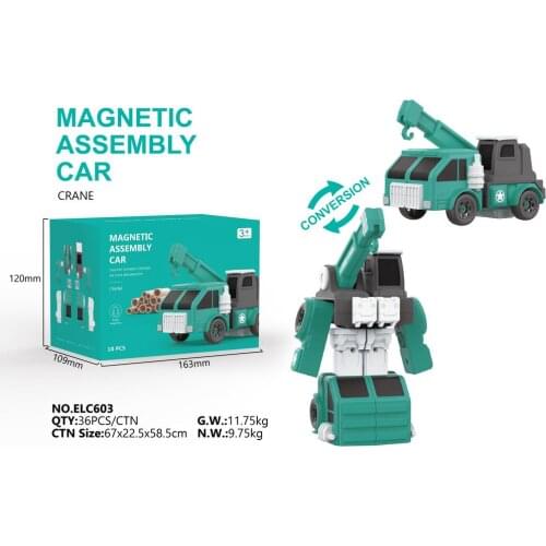 Children Educational Car Toys 4 In 1 Magnetic Assembly Car With Colorful Educational Toy Diecasts & Toy Vehicles Model Toys