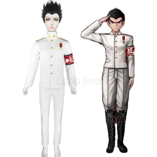 Anime Danganronpa Dangan-Ronpa Ishimaru Kiyotaka Cosplay Costume Men Halloween Party Coat + Pant Full Sets Uniform Wig C122M249
