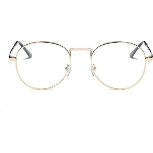 Fashion Glasses Frame Vintage Round Women Metal Optical Eyeglasses Clear Transparent Lens Eyewear Nerd Geek Circle Spectacle