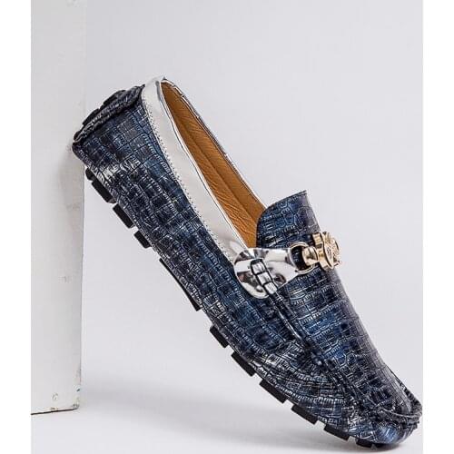 Big Size 38-48 Men Loafers Leather Moccasin Crocodile Style Footwear Fashion Slip on Flat Driving Casual Shoes Classical Male