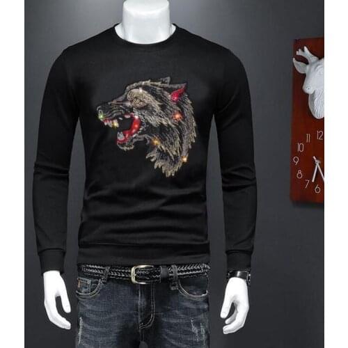 Men Casual Sweatshirt Mens Winter Clothing Diamond stone design 2020 Man Fashion Hoodies O-neck Pullover Tops Clothing