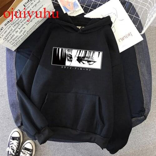 Hot Japanese Anime Attack on Titan Hoodies Men Kawaii Cartoon Levi Titans Attack Graphic Streetwear Harajuku Sweatshirts Male