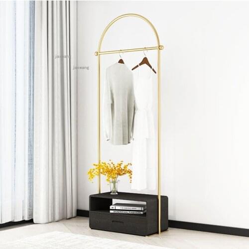 Nordic Cloakroom Club Coat Rack Simple Modern Household Clothing Store Storage Shelf Bedroom Furniture Floor Hanger with Cabinet