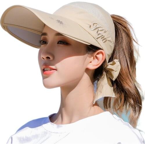 New Arrivals Summer Sun hat Women Retractable Hollow Top Caps Anti-UV Sunscreen Hats Female Sun Gorras Beach Cap