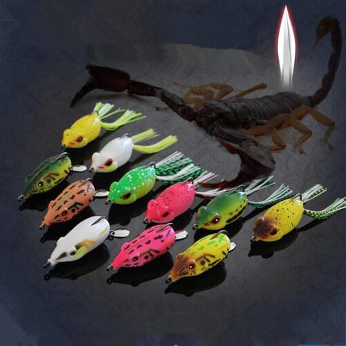 Single Hook Frog Lure Snakehead Fishing Big Eye Spoon Lures Blade Frogs BKK Hooks