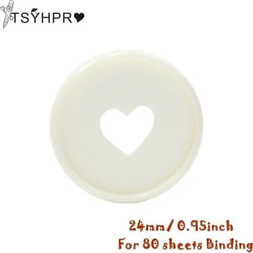 30/50/100 Pcs Solid Heart Loose Leaf Binder Rings for Notebooks 24mm Diy Happy Planner Disc Mushroom Binders for Scrapbooking