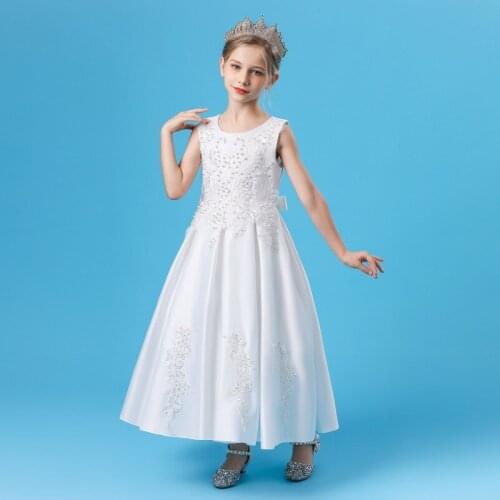 Princess Wedding Bridesmaid Evening Infant Long Summer Dress Children Birthday Party Prom Tutu Gown Vestidos Baby Girls Clothes