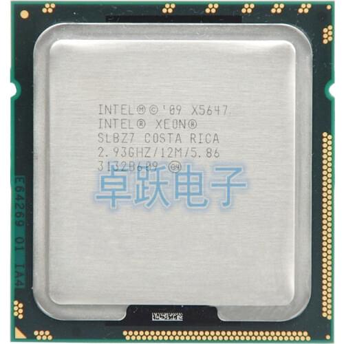 Intel Xeon X5647 x5647 CPU processor 2.93GHz LGA1366 12MB L3 130W Cache Quad Core server CPU Free Shipping