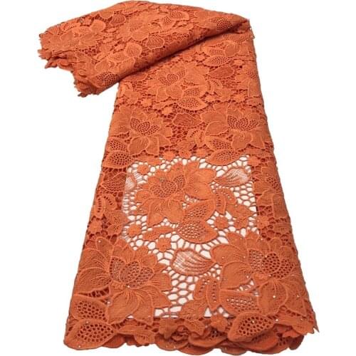 Swiss African Net Lace Fabric 2020 High Quality Nigerian Stone Lace Embroidery Guipure Cord Water Soluble Voile Lace For Party