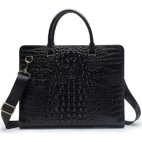 Men Genuine Leather Shoulder Bag 14 inch Laptop Bag For Document A4 Briefcase Male Business Work Office Handbag New Women Bolsas