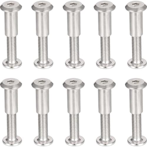 Uxcell 10sets M6 Hex Socket Screw Post Binding Screws Leather Fastener Carbon Steel 10mm 12mm 16mm 20mm 25mm 30mm 35mm 45mm Long