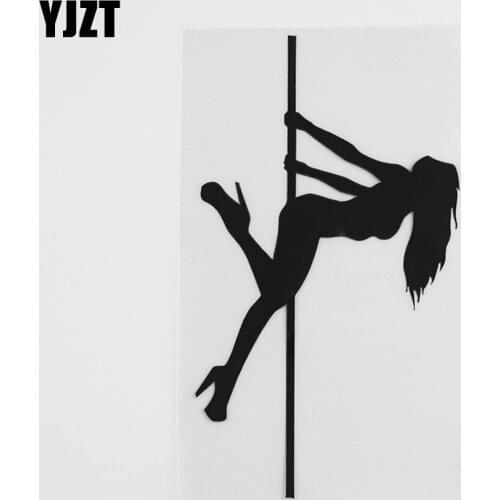 YJZT 8.8CMX15.5CM Night Club Hot Sexy Girl Decal Vinyl Car Sticker Black/Silver 8A-0413