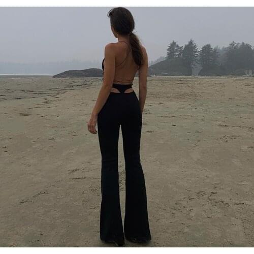 High-waist Wide-leg Pants, Solid Color Trousers, Womens Fashion, Loose-fitting Casual Pants, Women