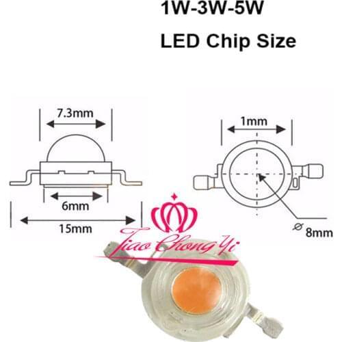 100pcs/lot 3.2V 1W Full Spectrum Led Plant Chip 400-840nm for DIY Indoor Grow