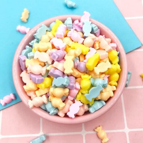 100Pcs Mini Candy Flatback Resin Cabochon Simulation Fake Food Phone Deco Parts DIY Scrapbooking Decoration Craft Accessories