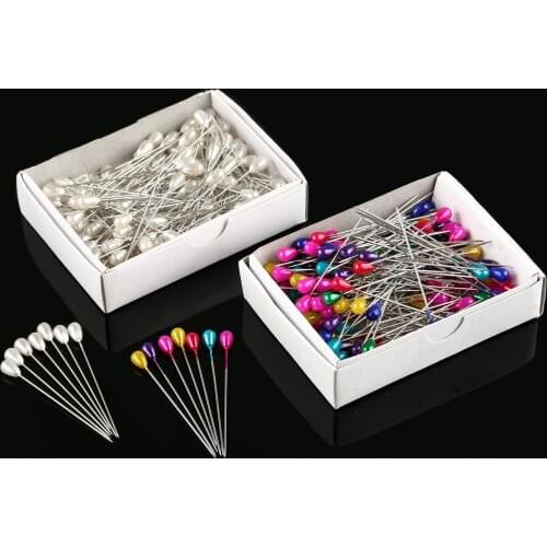 144pcs Colorful White Positioning Needles DIY Sewing Tools Accessories Patchwork Locating Pearl Straight Pins