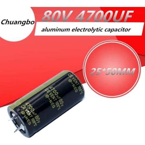 2-5Pcs JCCON Audio Electrolytic Capacitor 80V 4700UF 25*50MM For Audio Hifi Amplifier High Frequency Low ESR Speaker 80V 4700UF