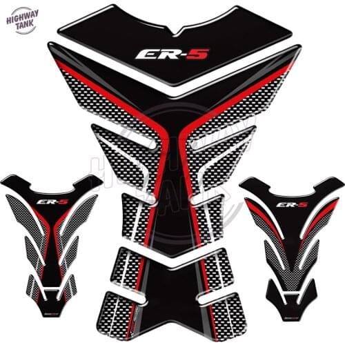 3D Carbon-look Motorcycle Tank Pad Protector Decal Stickers Case for Kawasaki ER5 ER-5 ER 5 Tank All Years